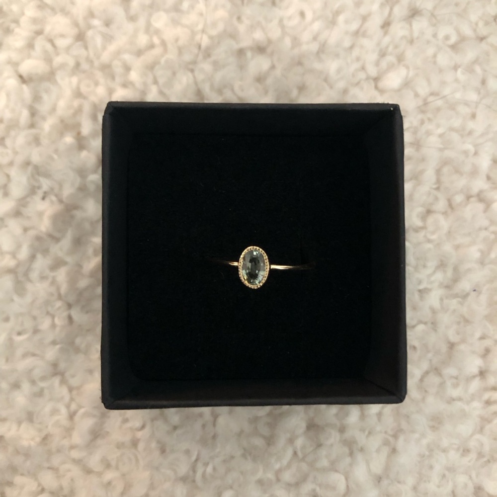 Catbird Jennie Kwon Caravaggio ring size 8.5, green sapphire